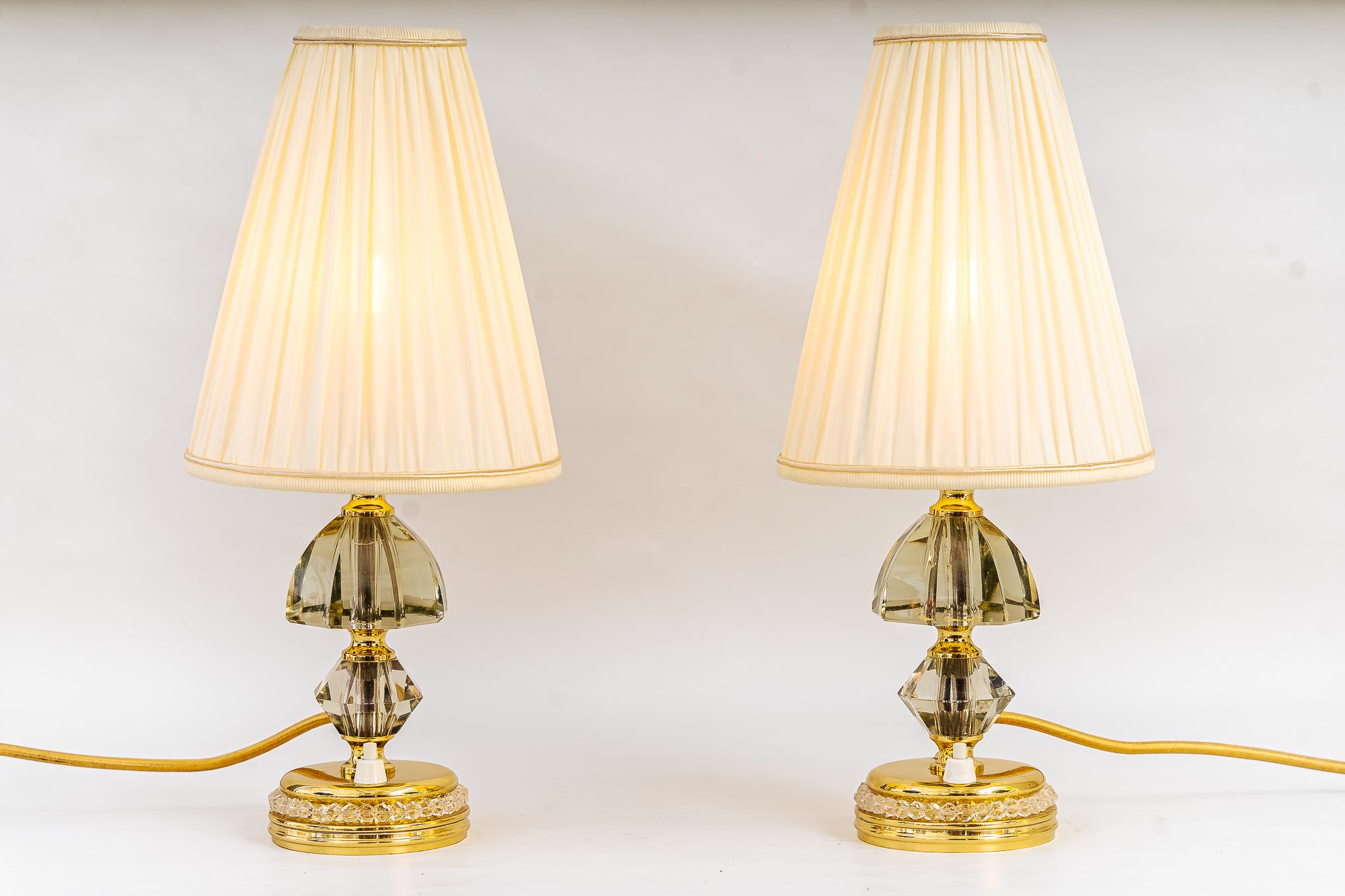 2 Bakalowits Table Lamps with Shades Vienna Around 1950s For Sale 8