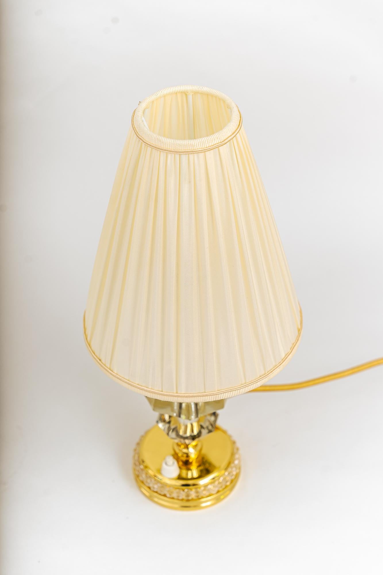 Mid-Century Modern 2 Bakalowits Table Lamps with Shades Vienna Around 1950s For Sale