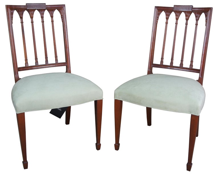 Sheraton 2 Baker Furniture Historic Charleston Russell Dining Chairs Mahogany Accent