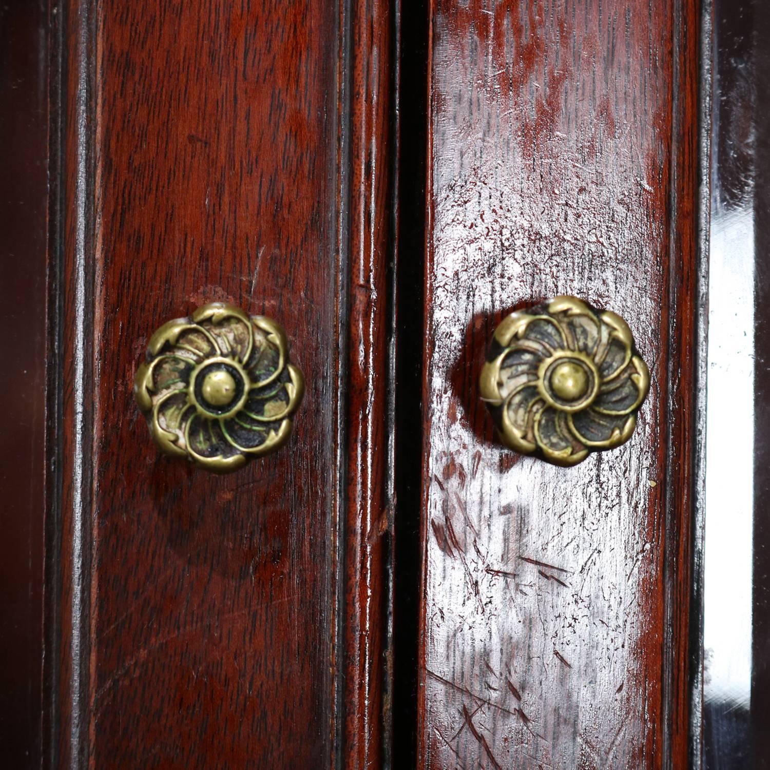 Two Baker School Flame Mahogany Cupboards by Fancher, NY 20th Century 3