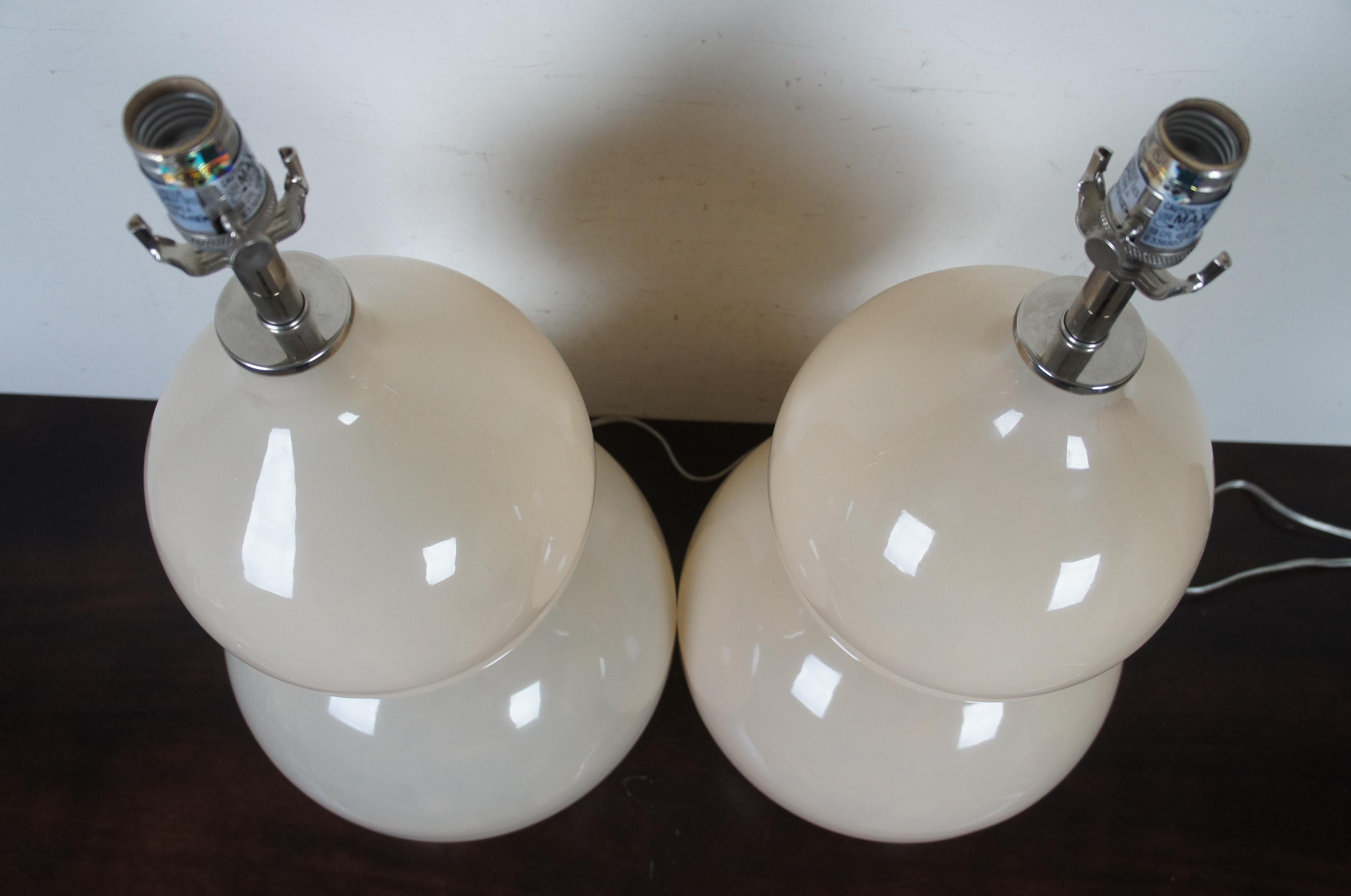 Glass 2 Ballard Designs Suzanne Kasler Celeste Double Gourd Modern Table Lamps Pair