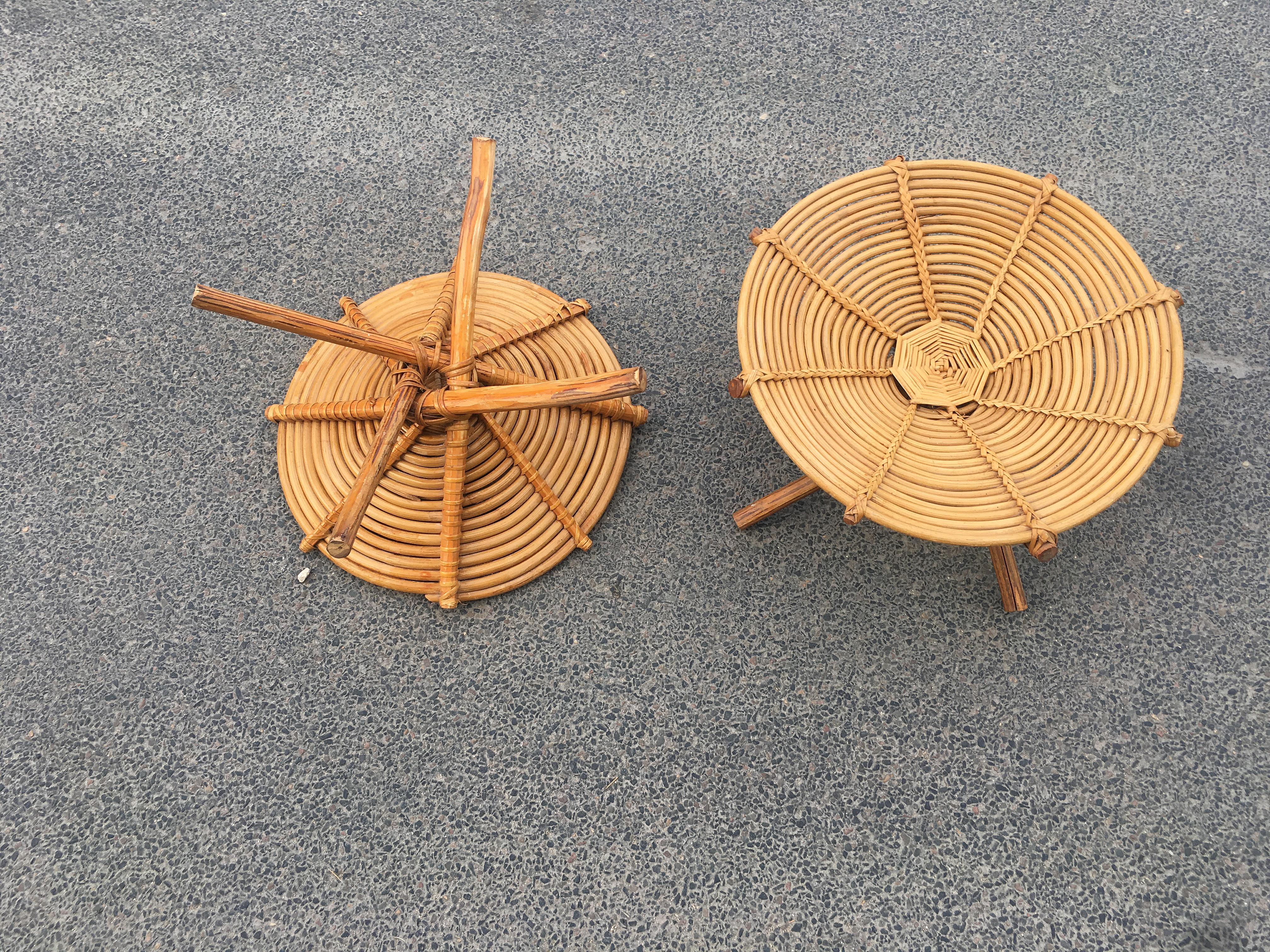 2 Bamboo Bowls, circa 1970 In Good Condition For Sale In Saint-Ouen, FR