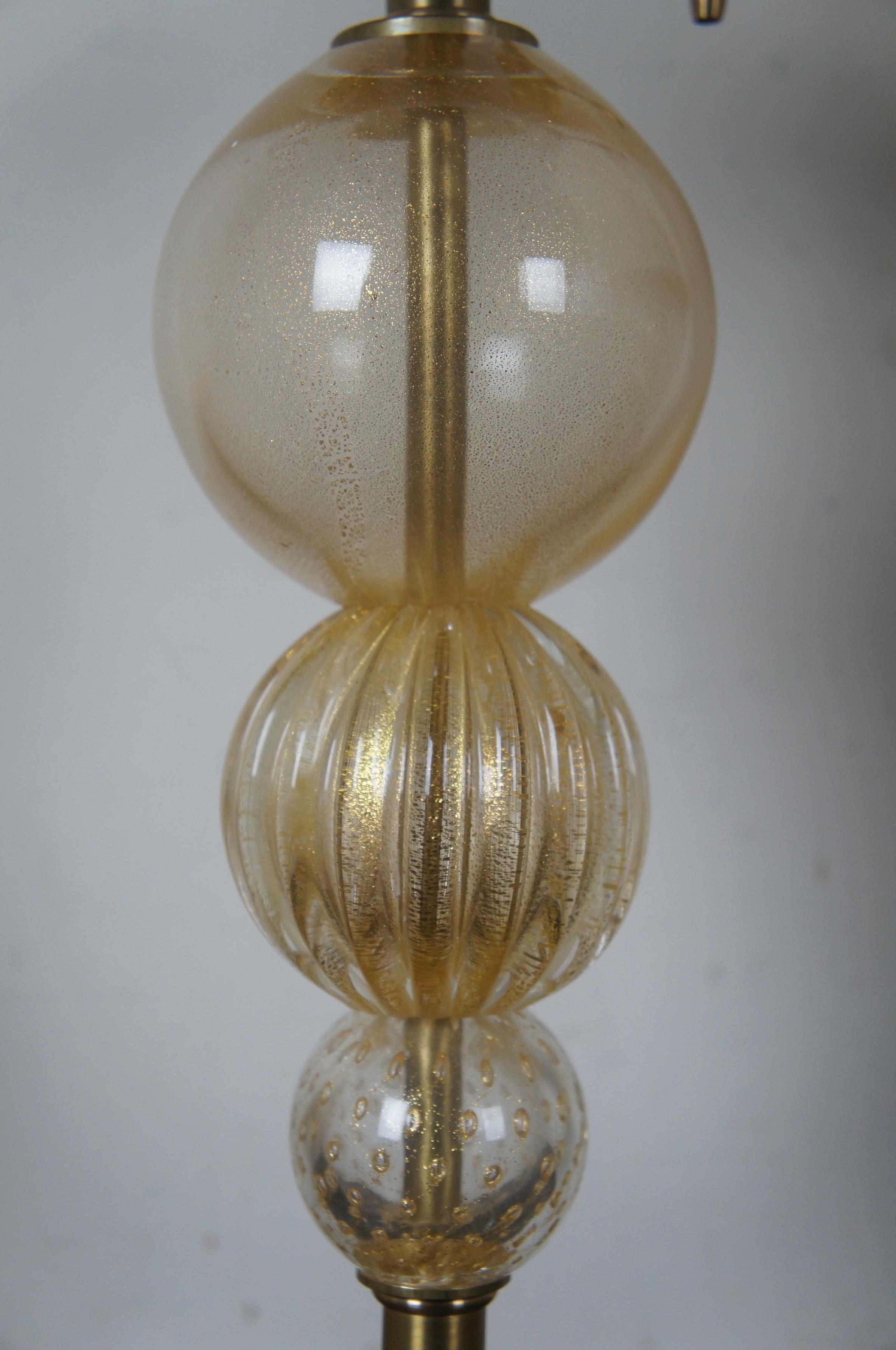 2 Barbara Barry Baker 24k Gold Murano Glass Crystal Bauble Table Lamps BBS05 7