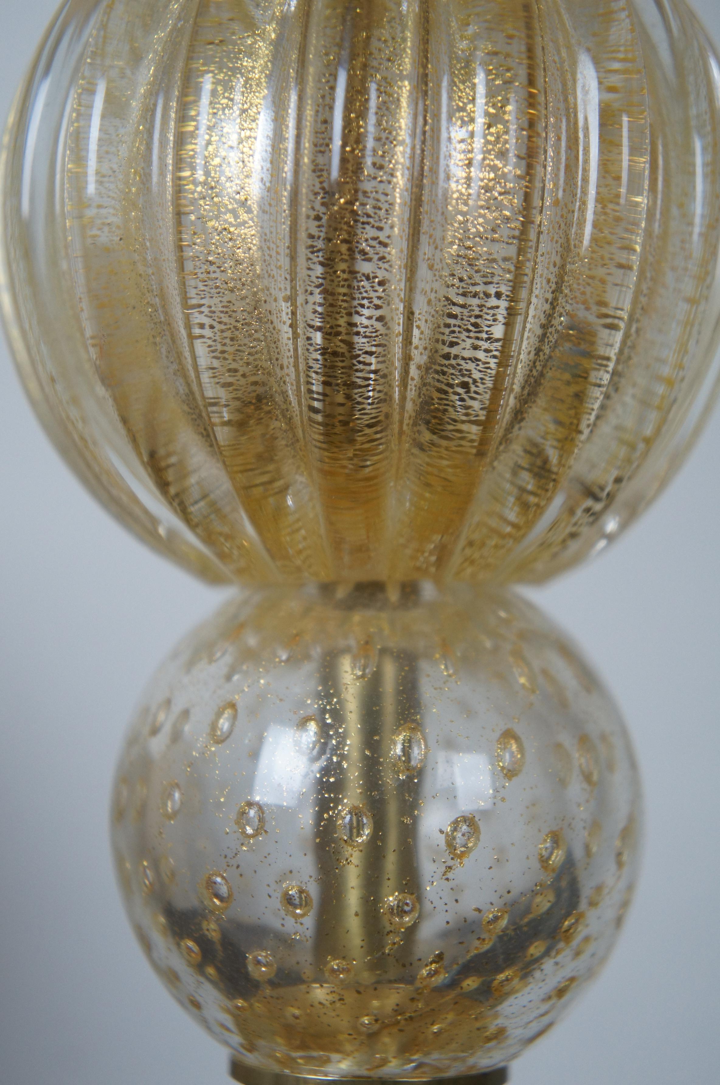 2 Barbara Barry Baker 24k Gold Murano Glass Crystal Bauble Table Lamps BBS05 8