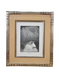 2 Barry Moser Nasradin Hodja & Tower of Leander Woodblock Prints 14"