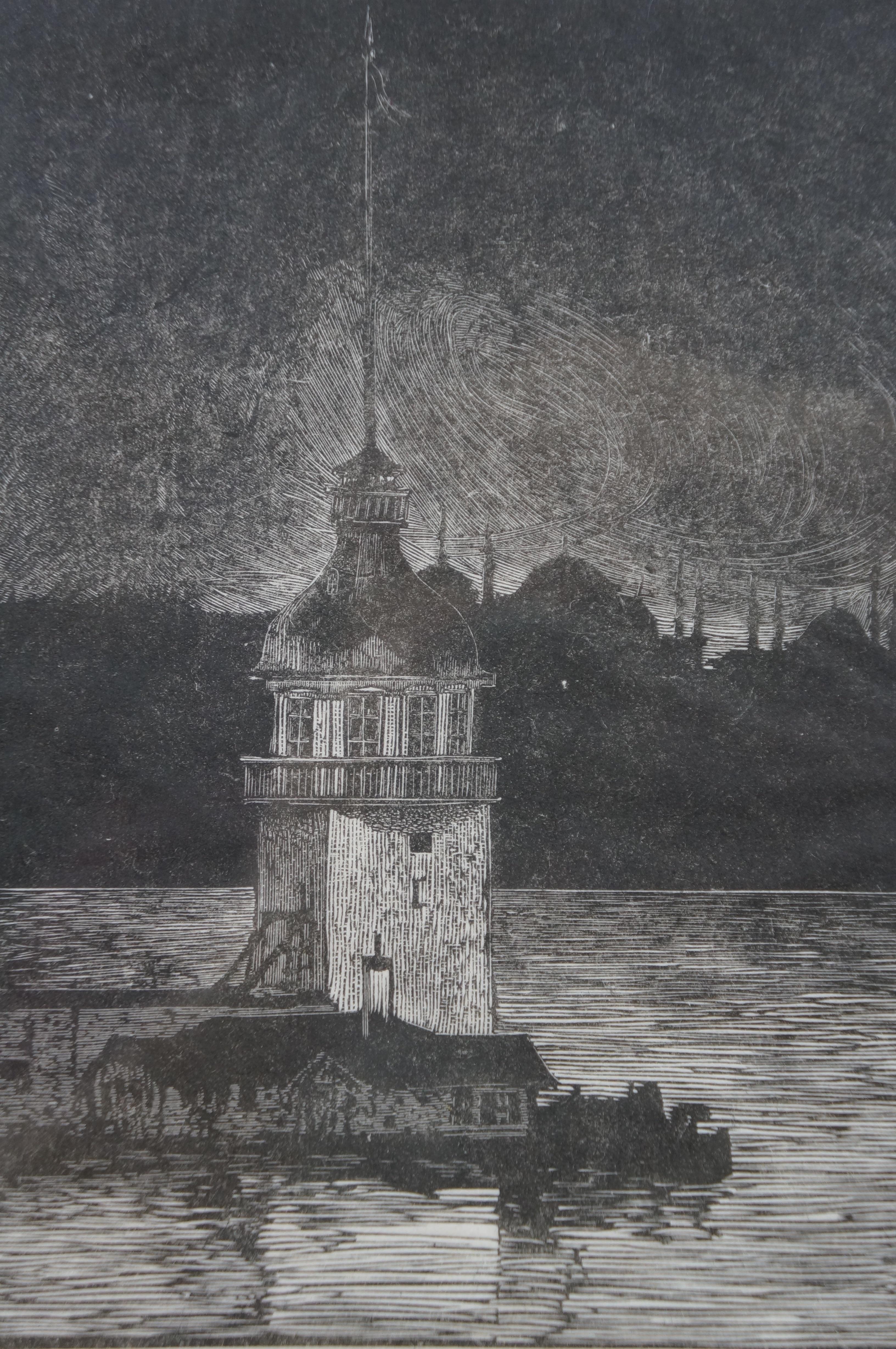 2 Barry Moser Nasradin Hodja & Turm von Leander Farbholzschnitte 14