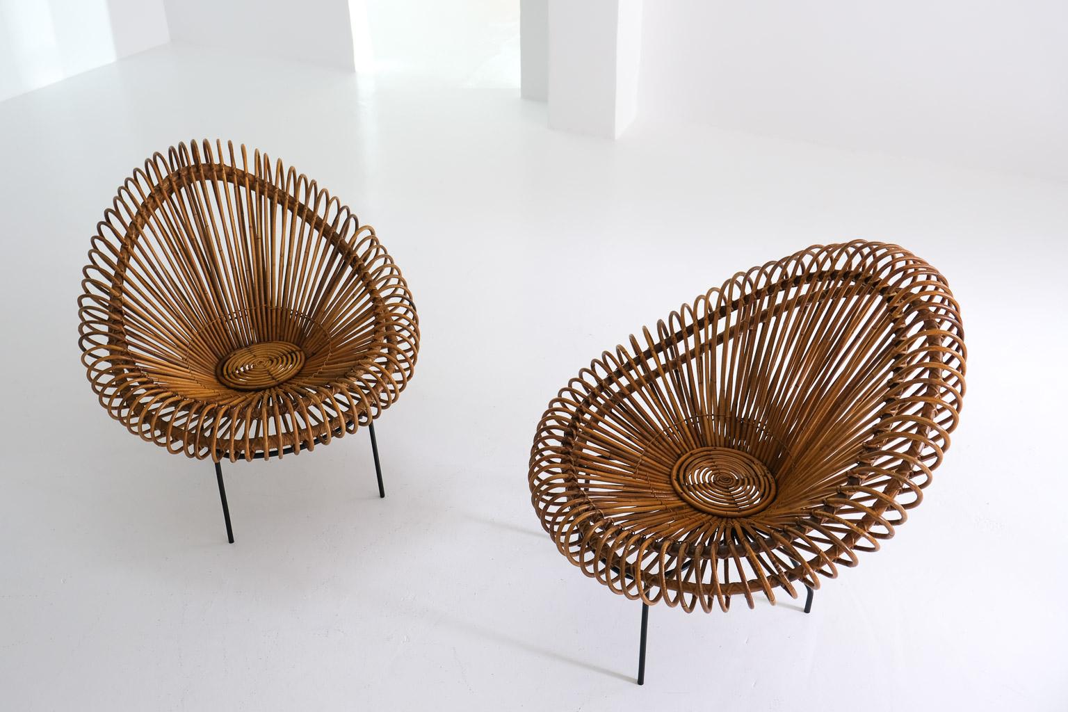 2 Basketware Lounge Chairs by Janine Abraham & Dirk Jan Rol for Edition Rougier For Sale 3