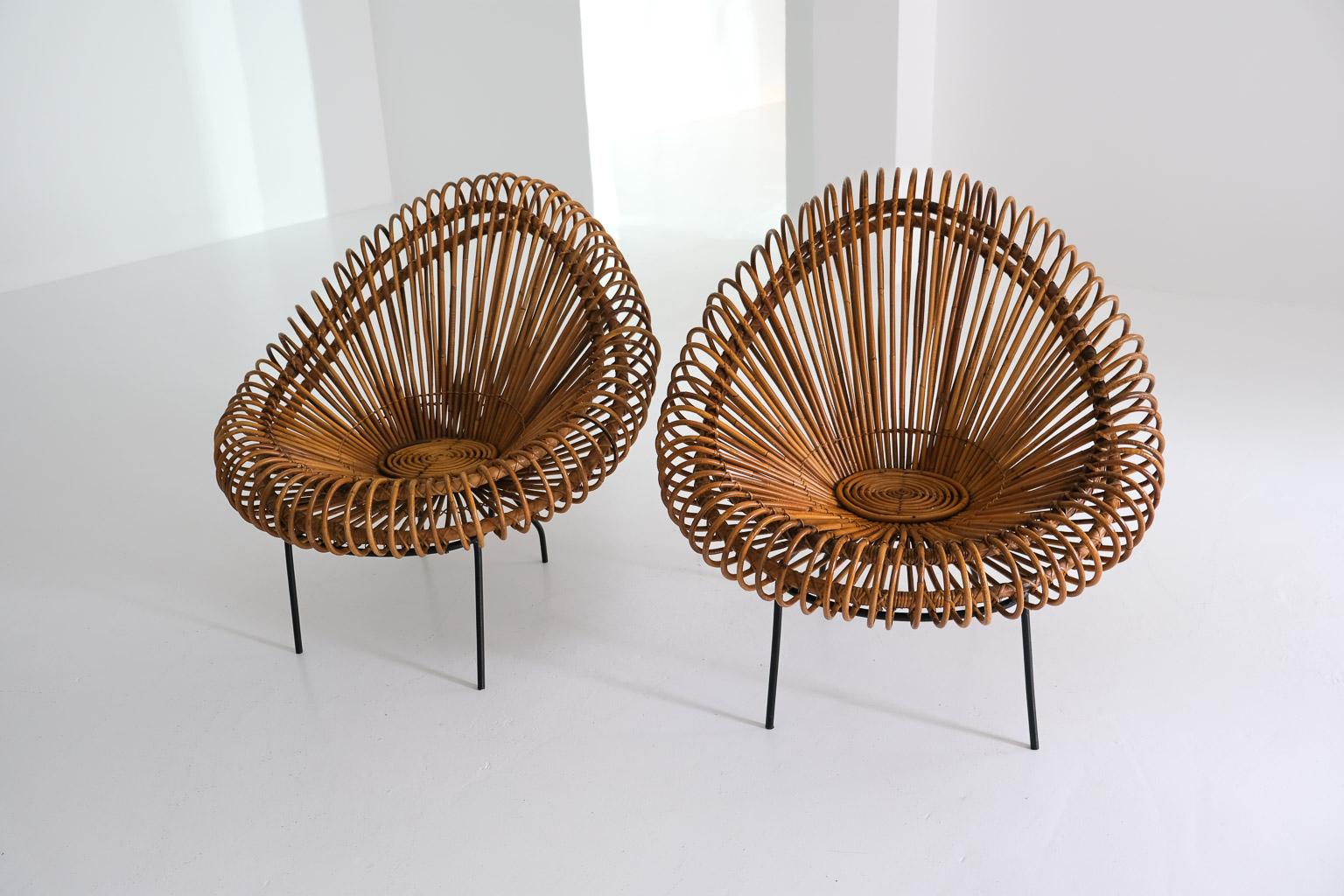 2 Basketware Lounge Chairs by Janine Abraham & Dirk Jan Rol for Edition Rougier In Good Condition For Sale In Frankfurt am Main, DE