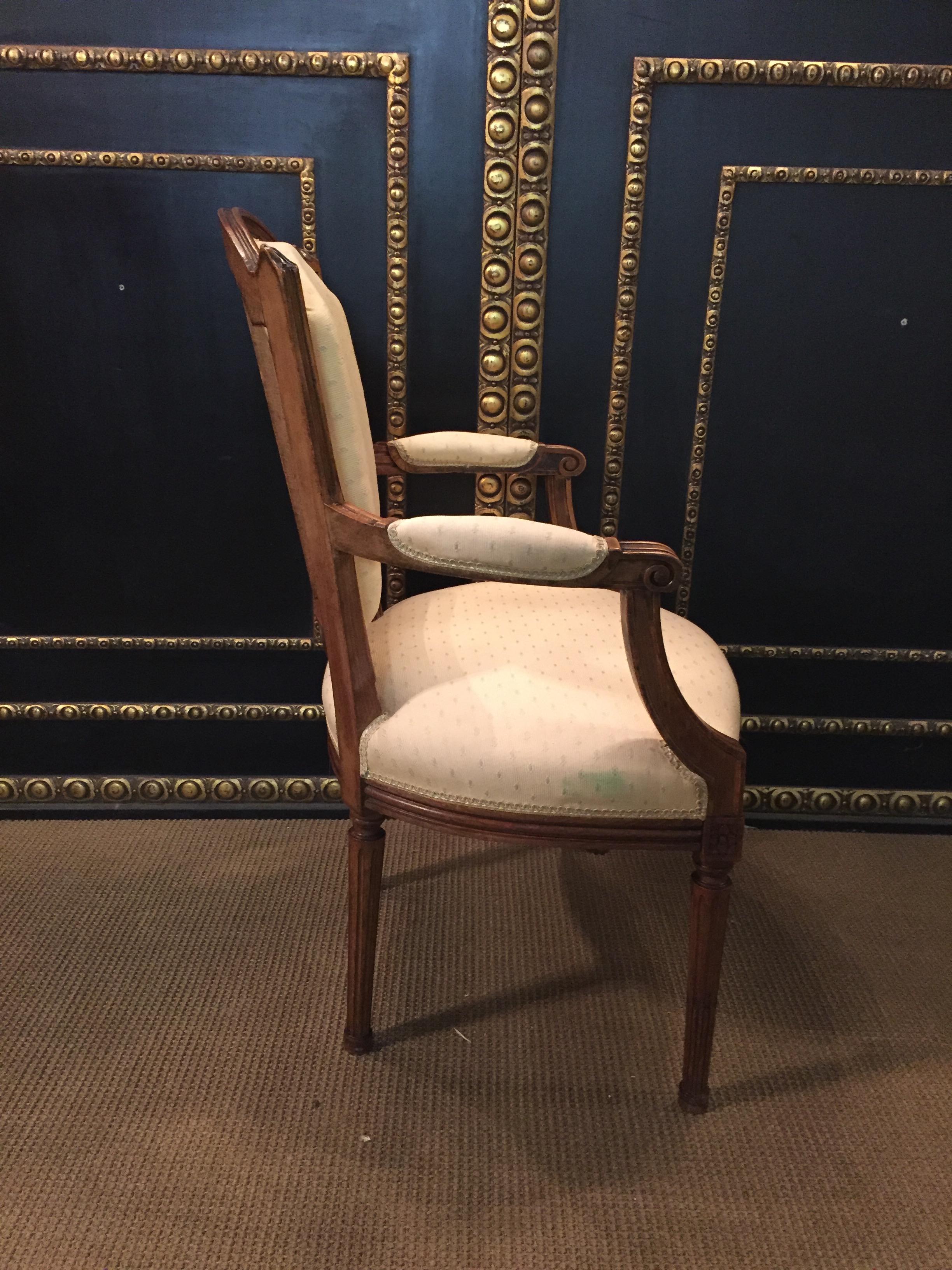2 Beautiful Armchairs in Louis Seize Style Walnut Louis XVI 4