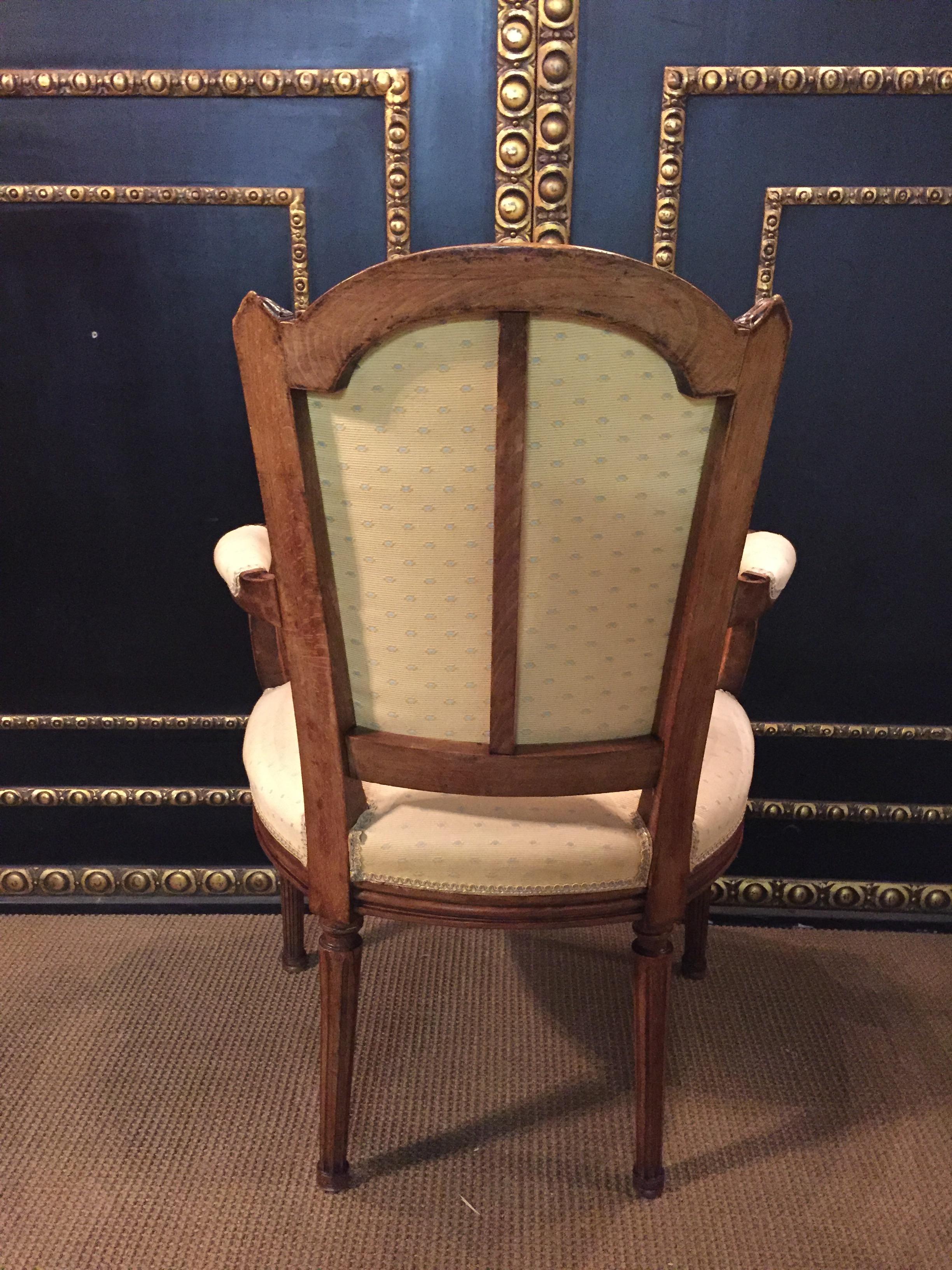 2 Beautiful Armchairs in Louis Seize Style Walnut Louis XVI 5