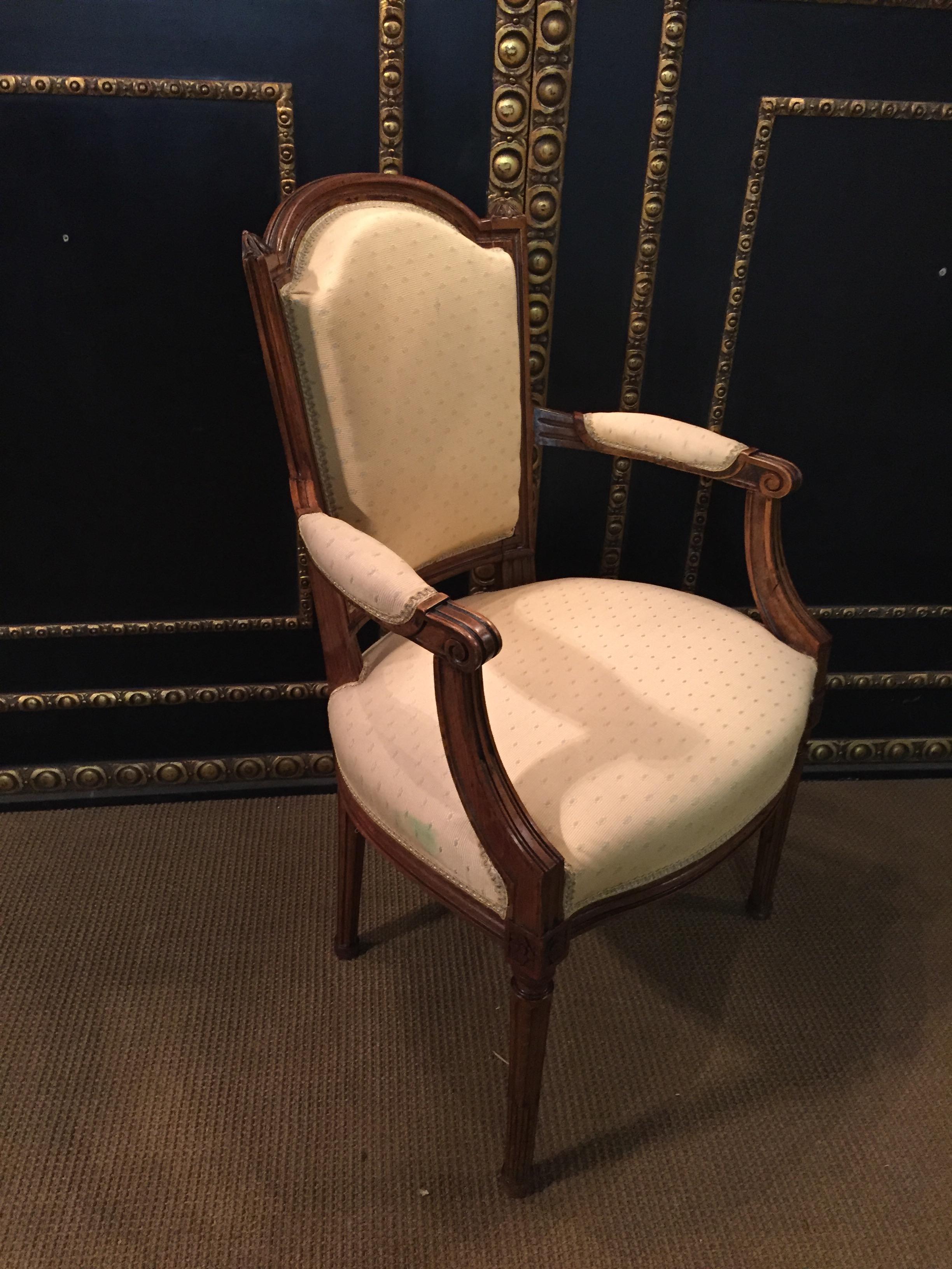 2 Beautiful Armchairs in Louis Seize Style Walnut Louis XVI 2