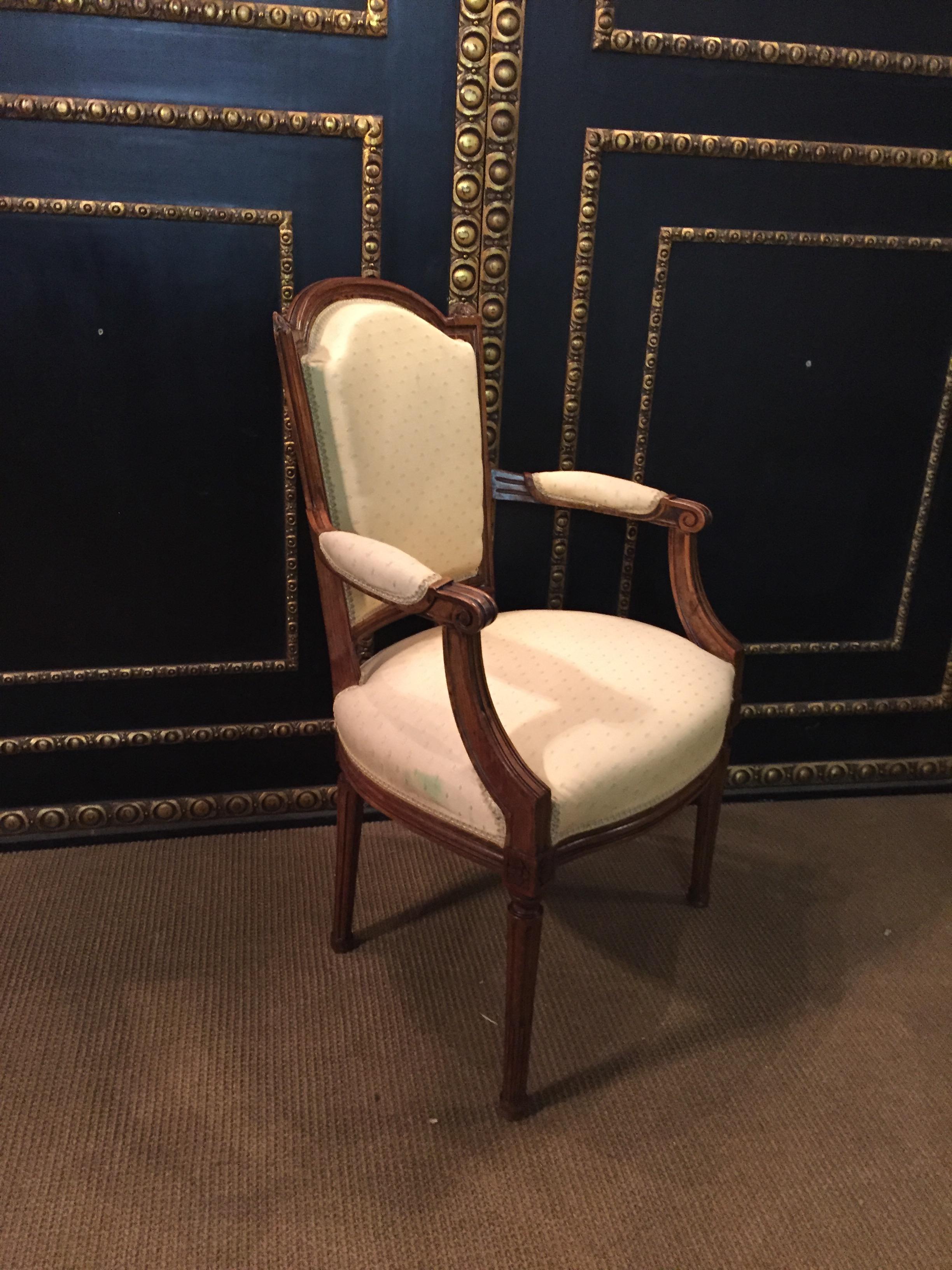 2 Beautiful Armchairs in Louis Seize Style Walnut Louis XVI 3