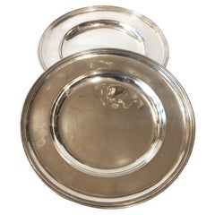 2 assiettes en argent Biedermeier Vienne 1859