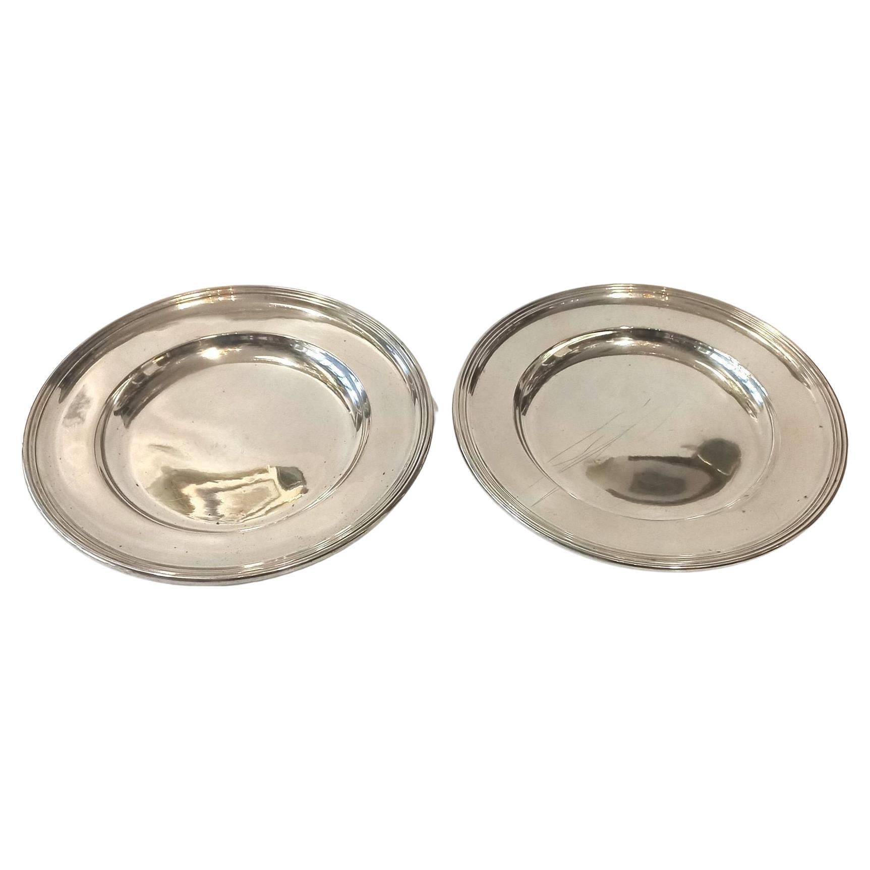 2 platos de plata Biedermeier Viena 1859 en Bastante bueno estado para la venta en Vienna, AT