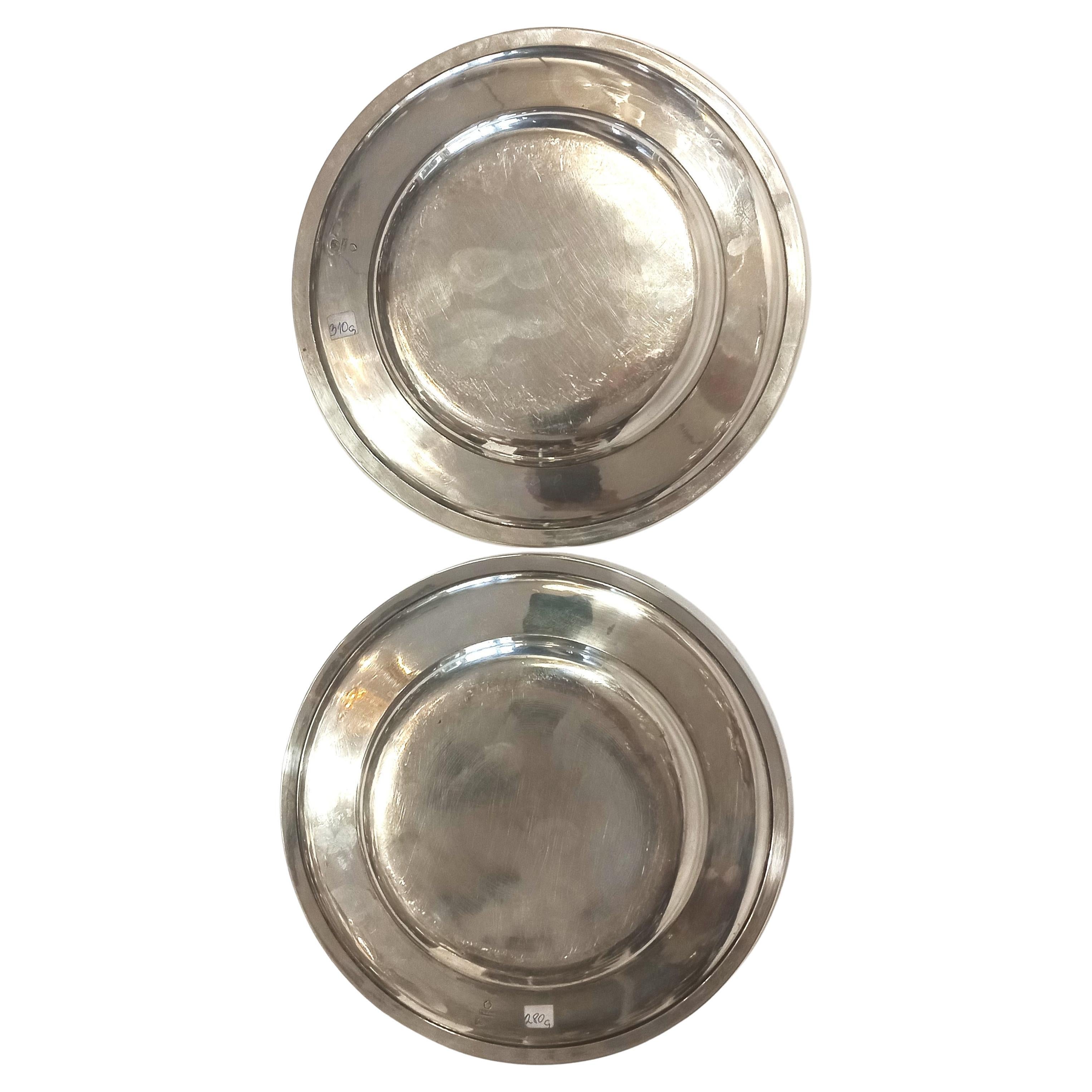 2 platos de plata Biedermeier Viena 1859 en venta 1