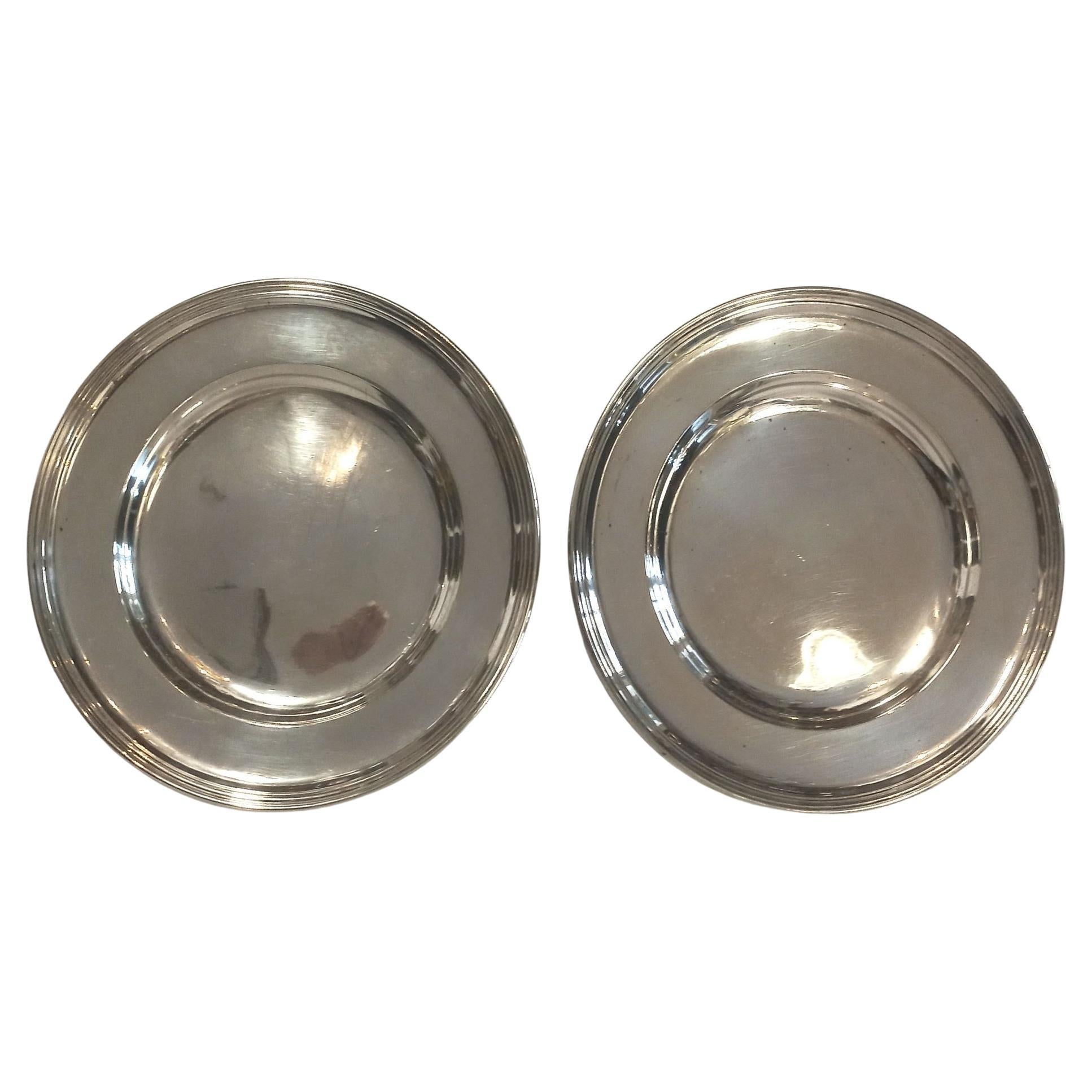 2 platos de plata Biedermeier Viena 1859 en venta 2