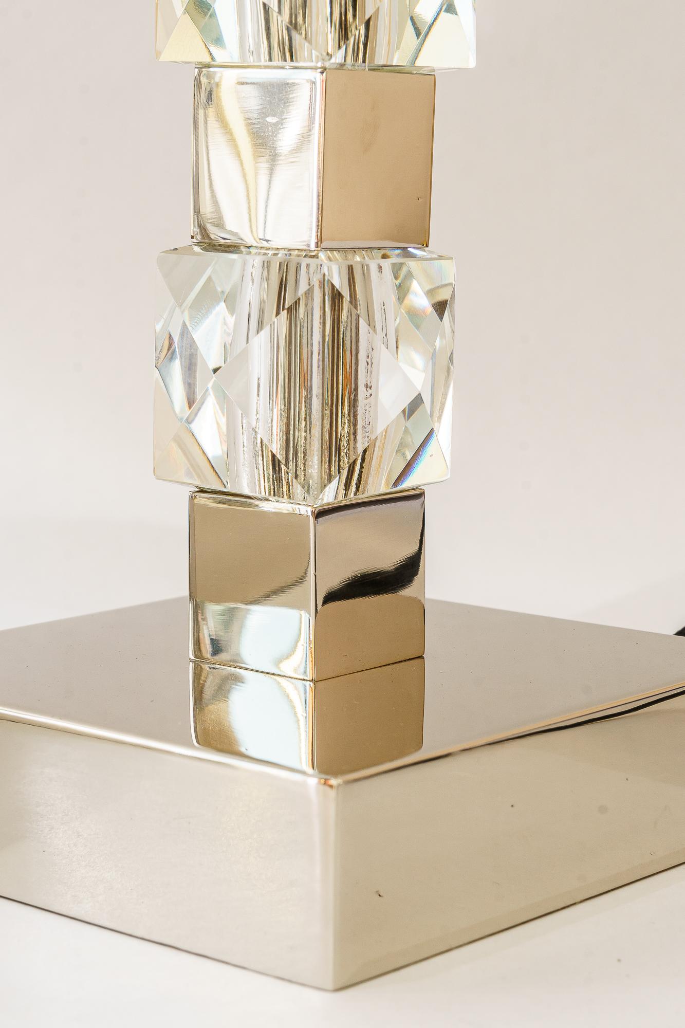 2 Grandes lampes de table Bakalowits en nickel vienne vers les années 1950 en vente 2
