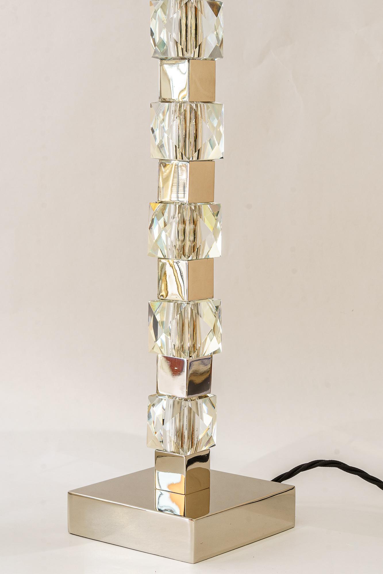 Mid-Century Modern 2 Grandes lampes de table Bakalowits en nickel vienne vers les années 1950 en vente