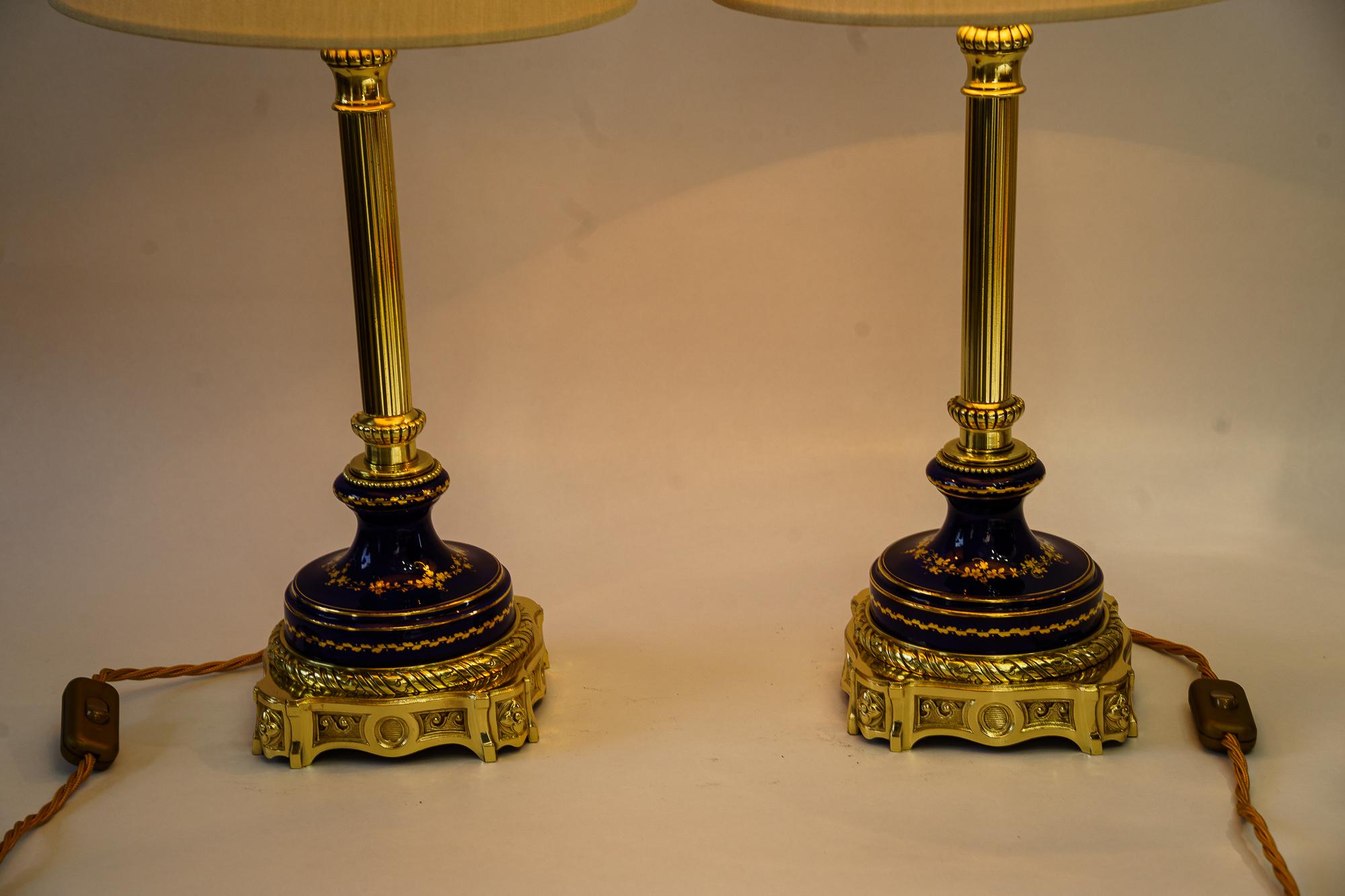 2 Big Historistic Table lamp vienna around 1890s For Sale 3