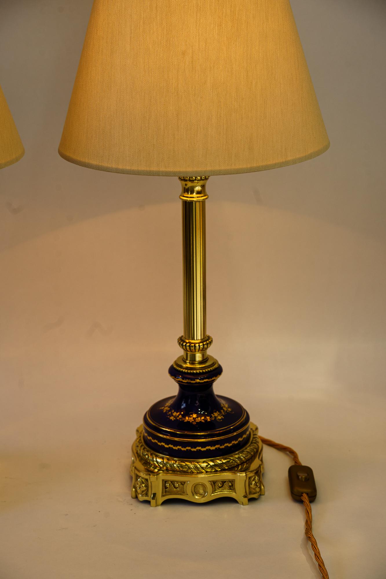 2 Big Historistic Table lamp vienna around 1890s For Sale 4