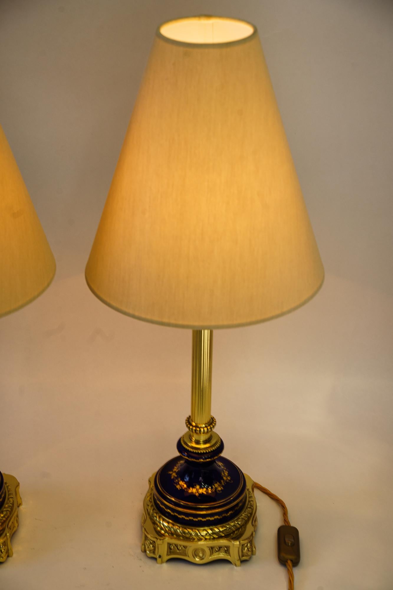 2 Big Historistic Table lamp vienna around 1890s For Sale 5