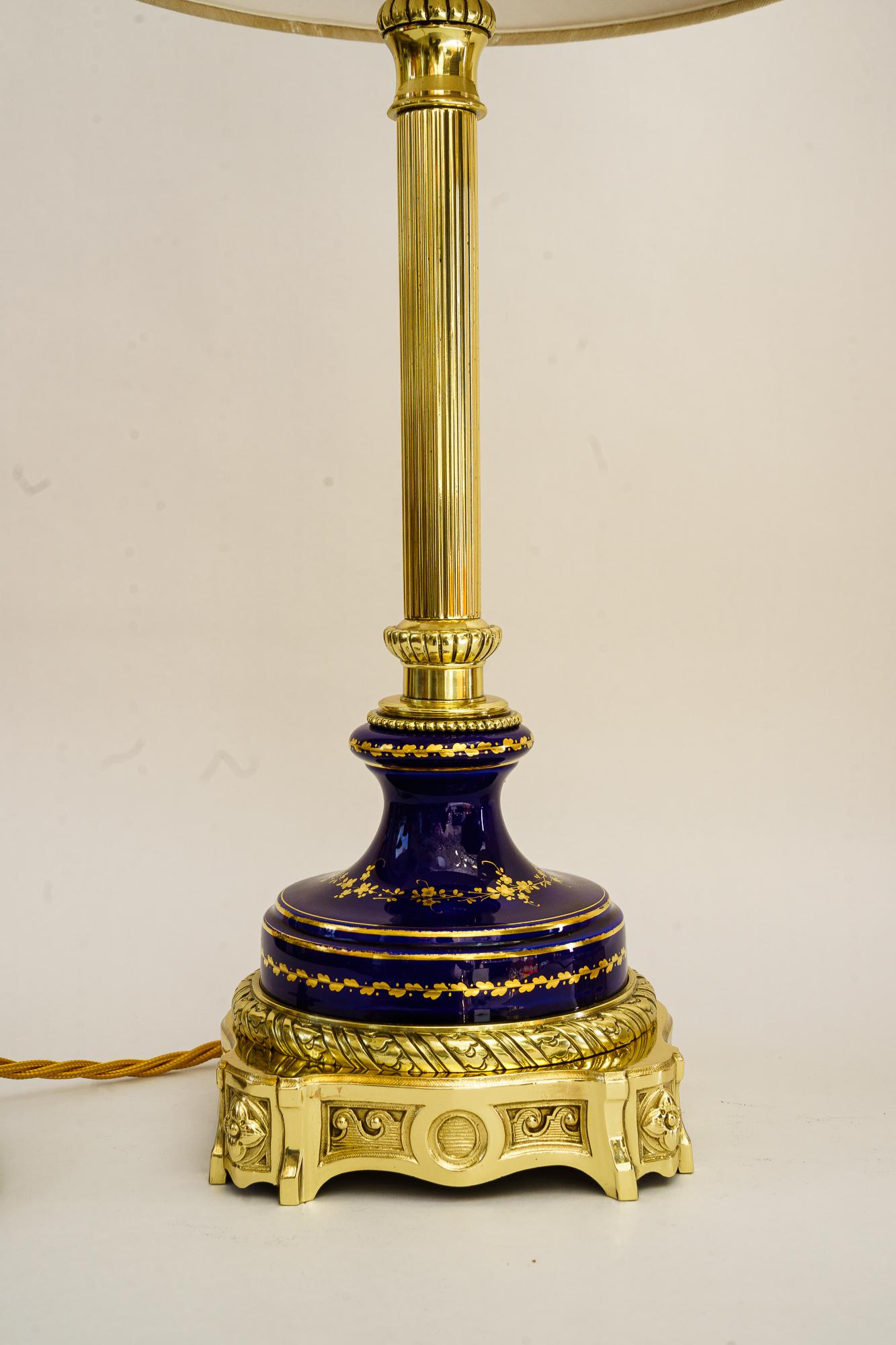 Neoclassical 2 Big Historistic Table lamp vienna around 1890s For Sale