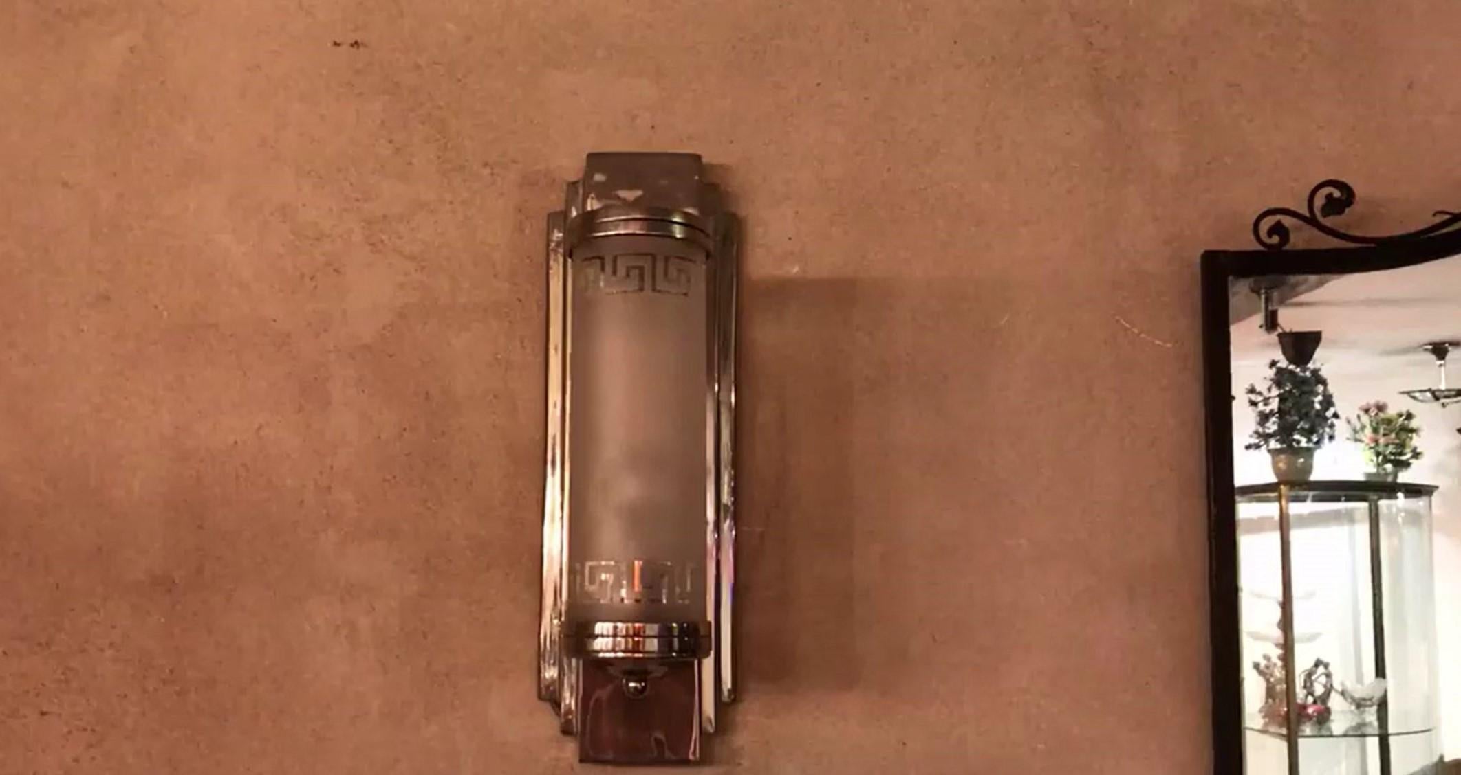 2 grandi lampade in vetro e cromo, stile, Art Déco, anno, 1930, tedesco in vendita 11