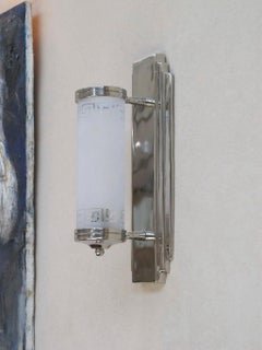 2 Big Sconces in Chrome and Glass, Style, Art Deco, Year, 1930, German