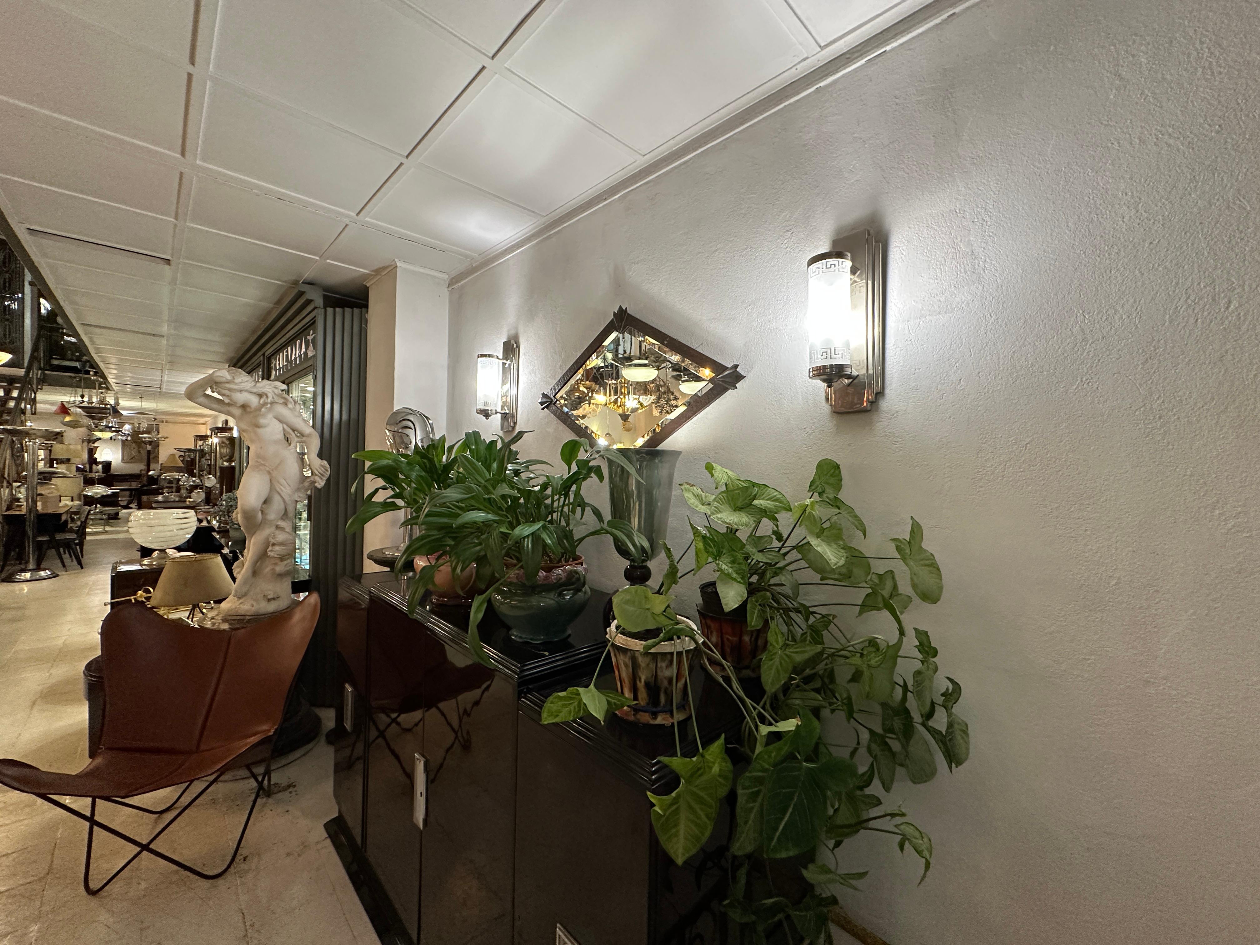 2 grandi lampade in vetro e cromo, stile, Art Déco, anno, 1930, tedesco in vendita 14