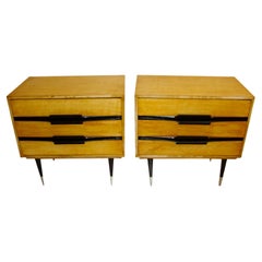 2 Big Tables, 1960, in Parchament "leather" and Wood, American