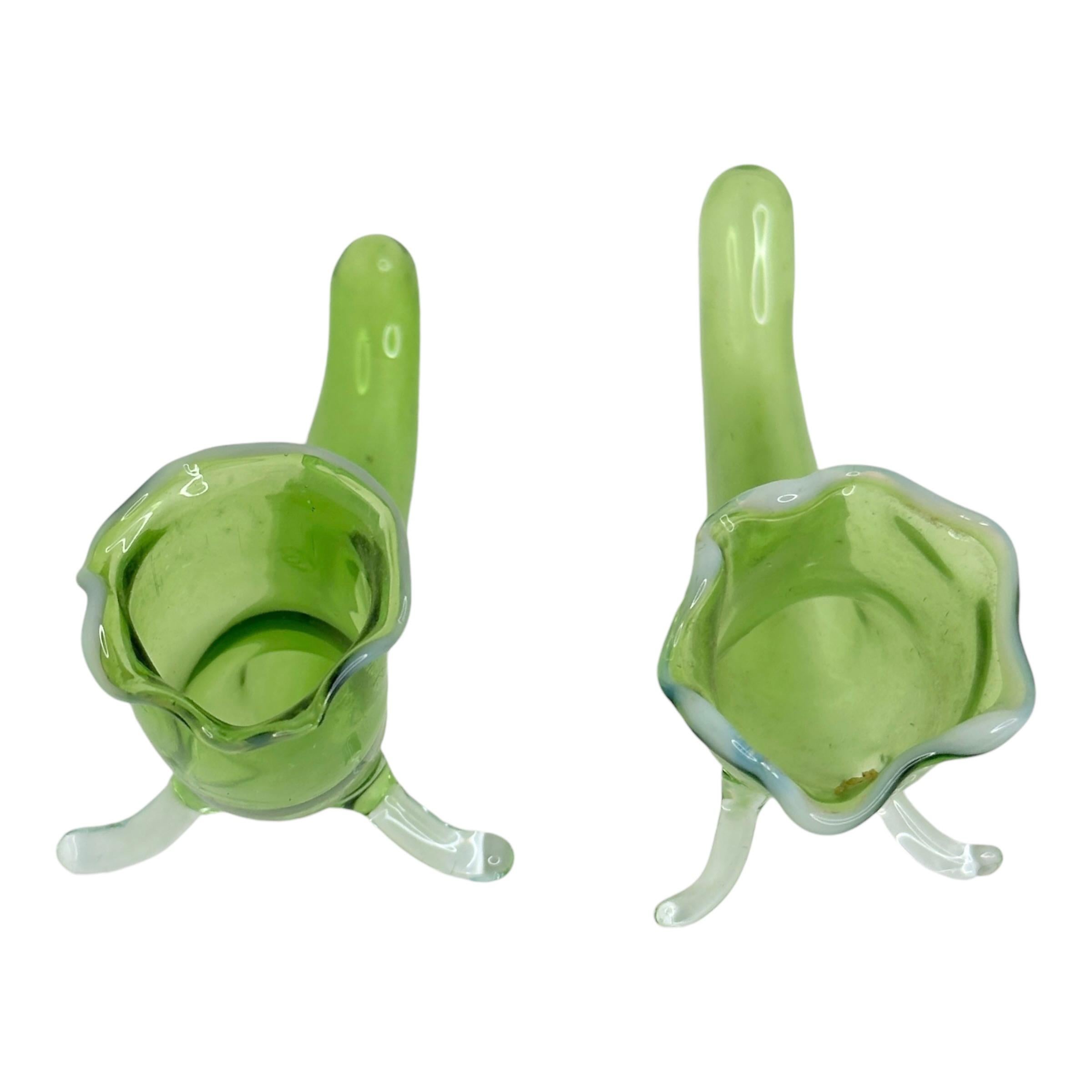 Tedesco 2 vasi portafiori in vetro Bimini Glass e poggiapiatti, Austria Decorazione da tavolo in vendita