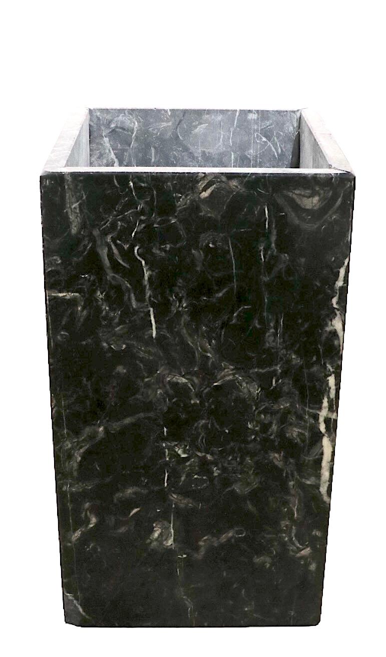 2 Black Marble Pedestal Bases Planters Table Bases c 1960/1970's For Sale 8