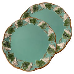2 Blue Flowery "George Sand" Dinner Plates