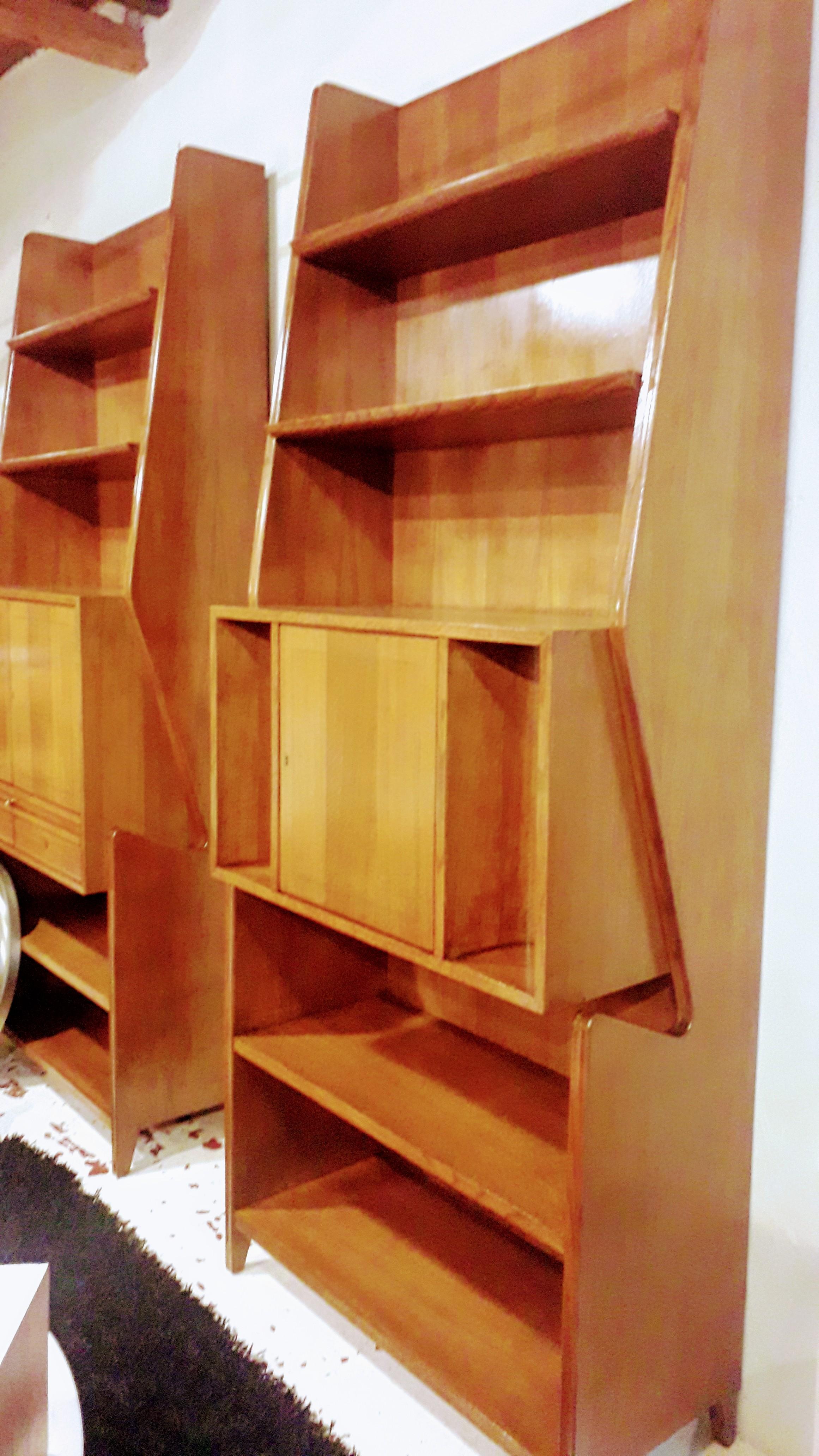 2 Bookcases Mid-Century Modern in Gio Ponti Style 1950s Italy 9