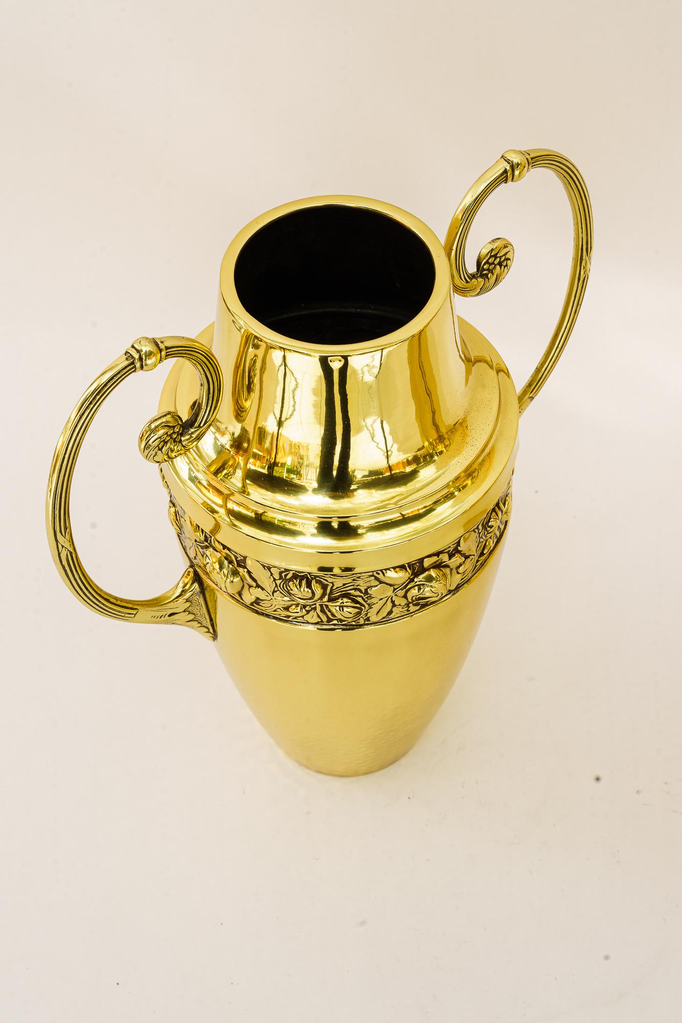 2 Brass jugendstil vases vienna around 1908 For Sale 5