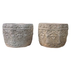 2 British Cast Stone Planters / Jardinieres