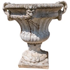 2 maceteros de piedra moldeada británicos / jardineras