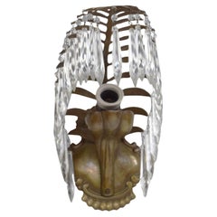 2 bronze wall sconces with palm leaves by Josef Hoffmann for Bakalowits