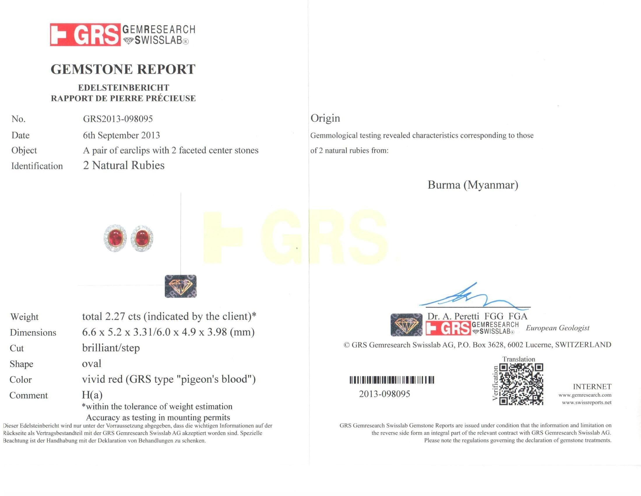 2 birmanische Taubenblut-Rubine Cts 2.22 mit GRS-Zertifikat im Angebot 7