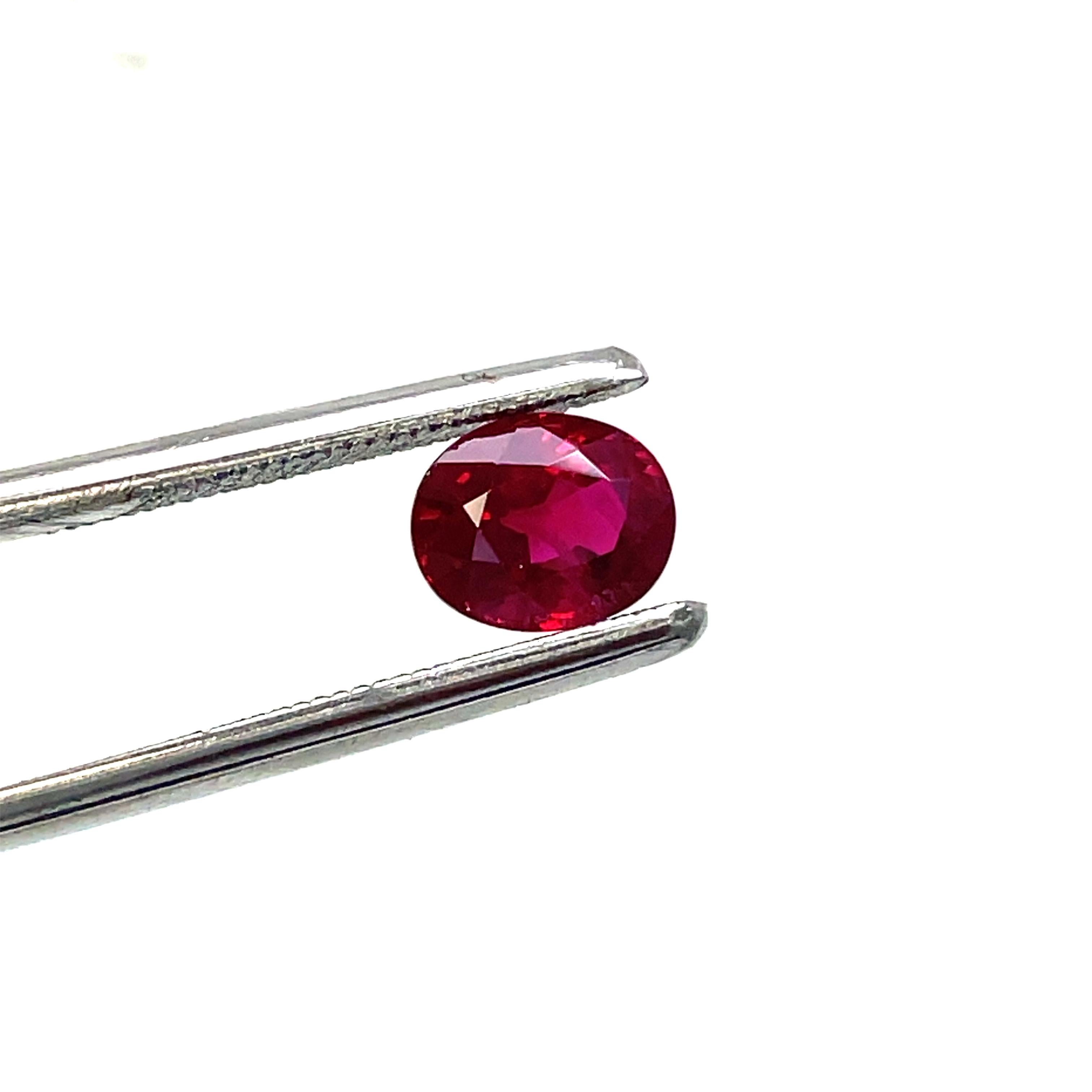 Contemporary 2 Burmese Pigeon’s Blood Rubies Cts 2.22 With GRS Certificate For Sale