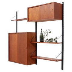 2 Cabinet Poul Cadovius Modular Floating Wall System in Teak, Denmark, 1950's