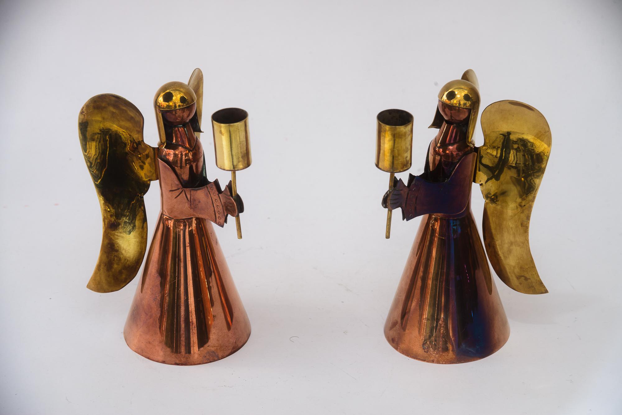 2 Candle holder in angel shape  vienna around 1950s In Good Condition For Sale In Wien, AT