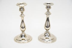 2 Candle Holders Made of Alpaca ' White Metal ' around 1920s