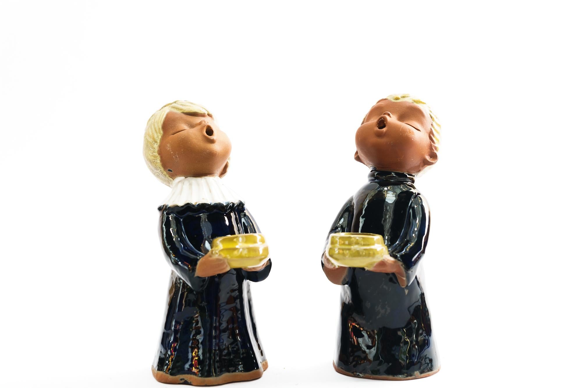 2 Candle Sticks Keramikfiguren ( Engel ) Wien um 1950
Ursprünglicher Zustand