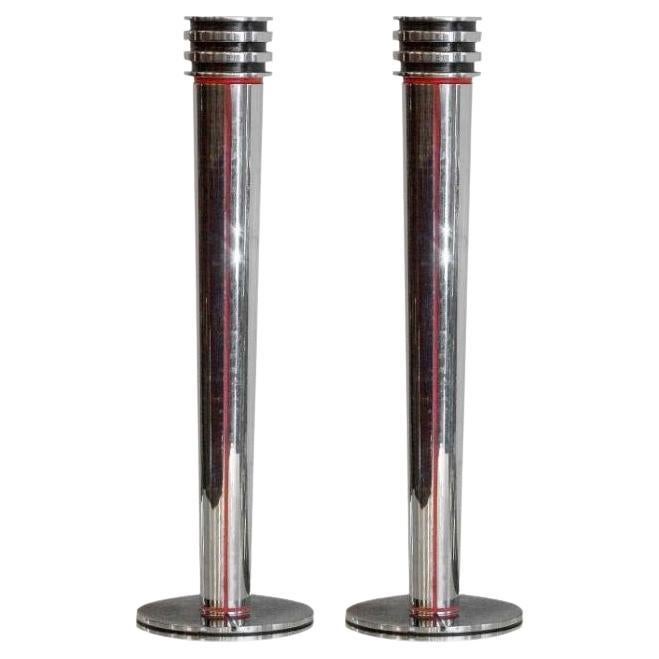 2 Candlesticks, 1940 in Steel, France For Sale