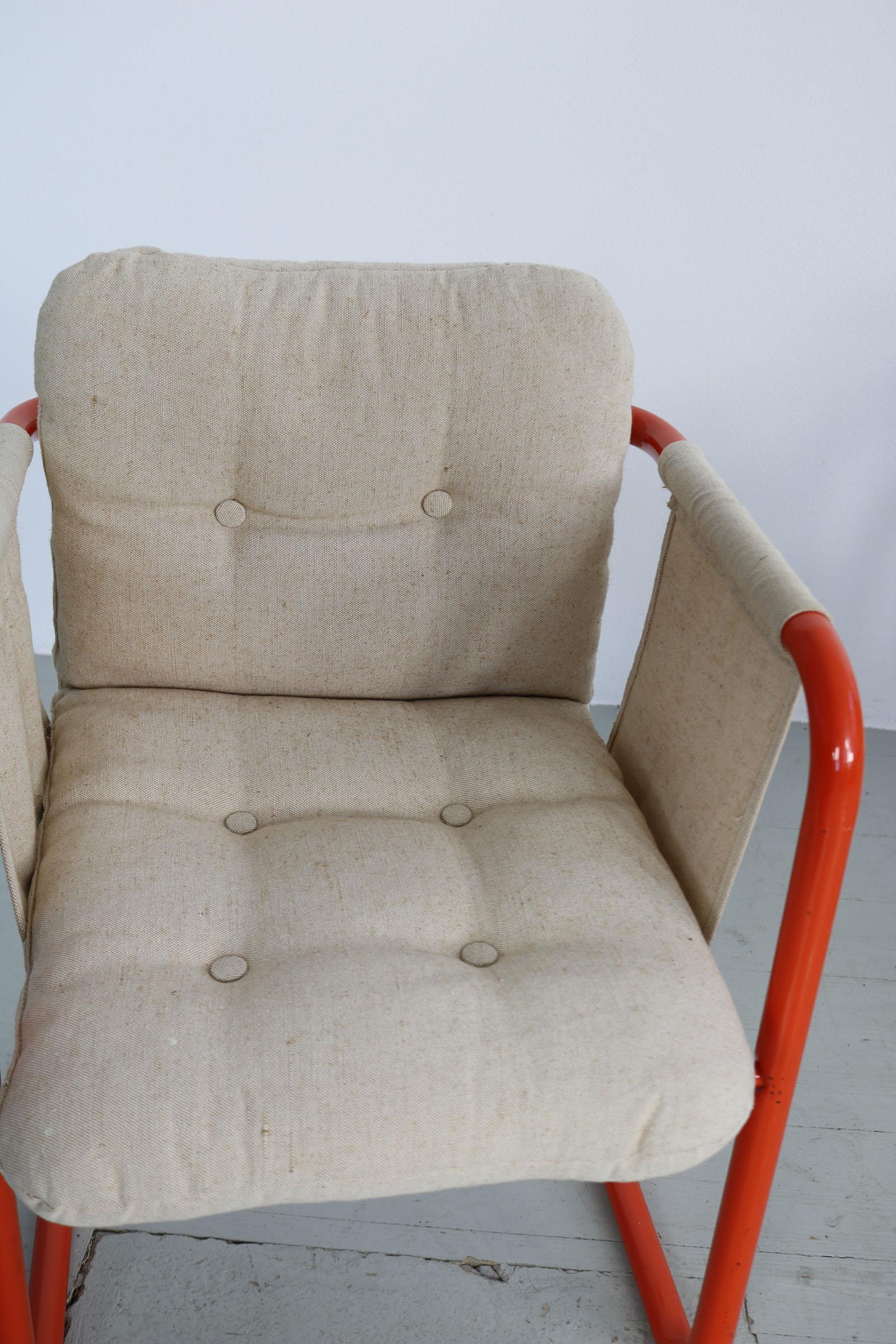 Acier 2 fauteuils cantilever à la manière de Gae Aulenti, Italie, 1970 en vente