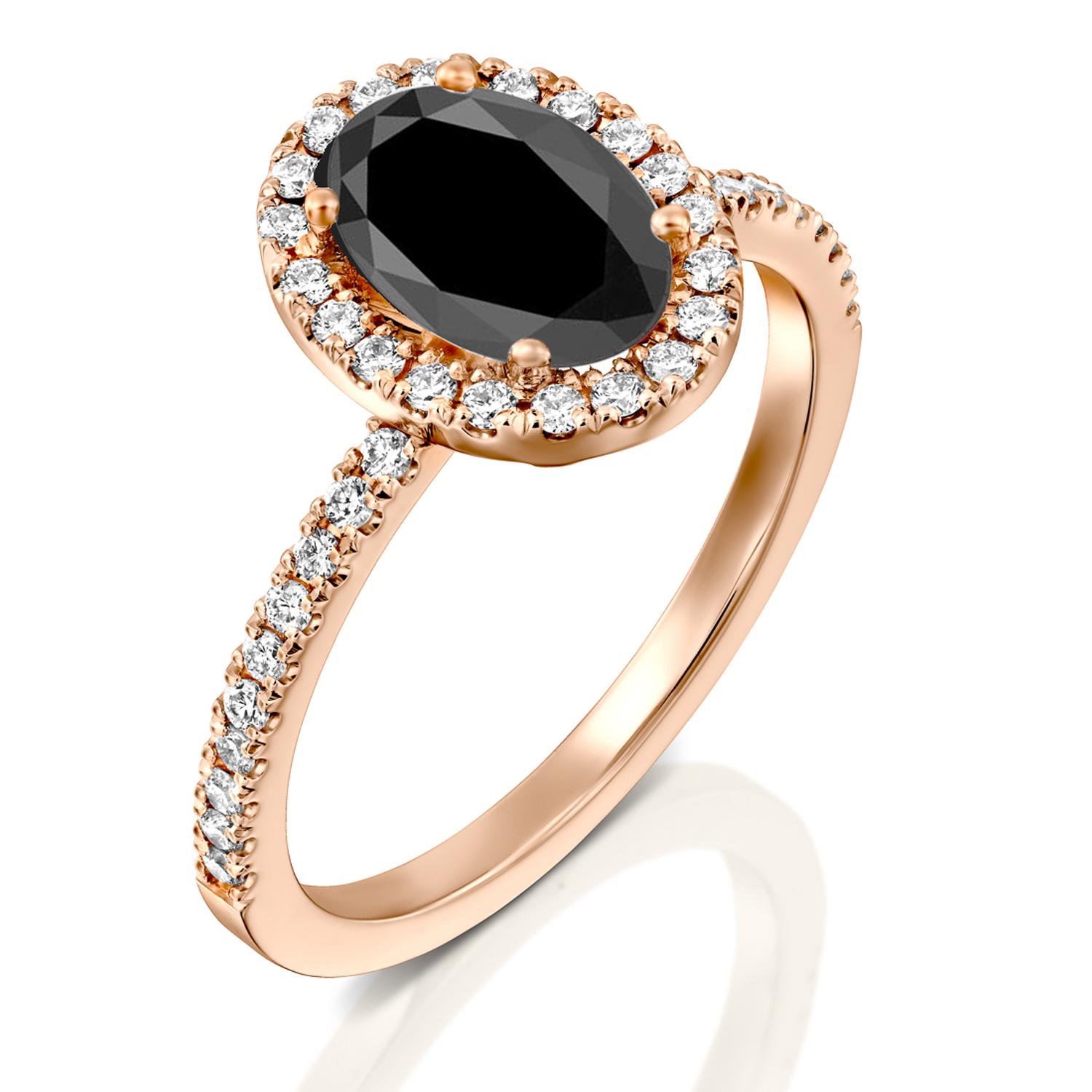 black diamond ring rose gold