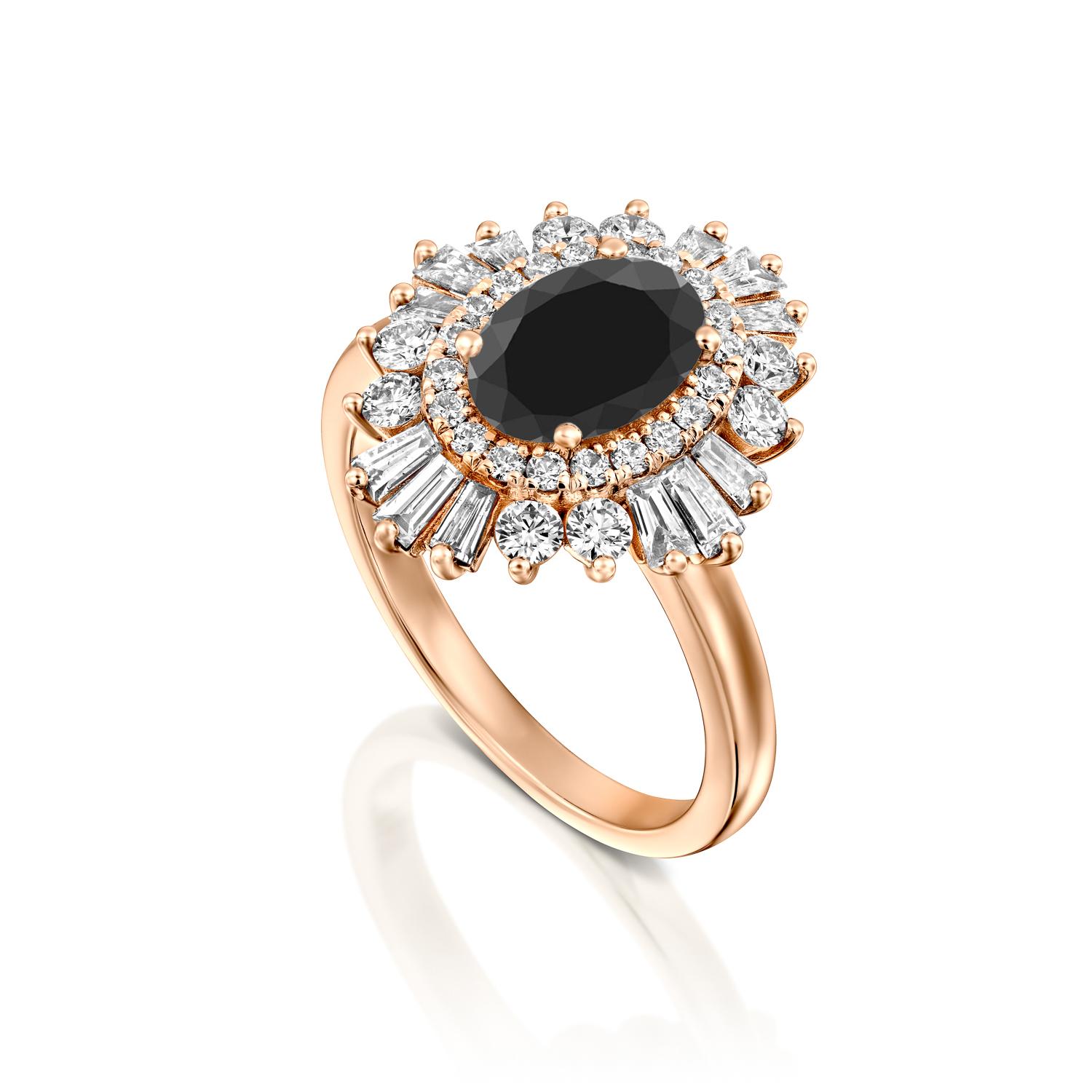 2 carat black diamond ring