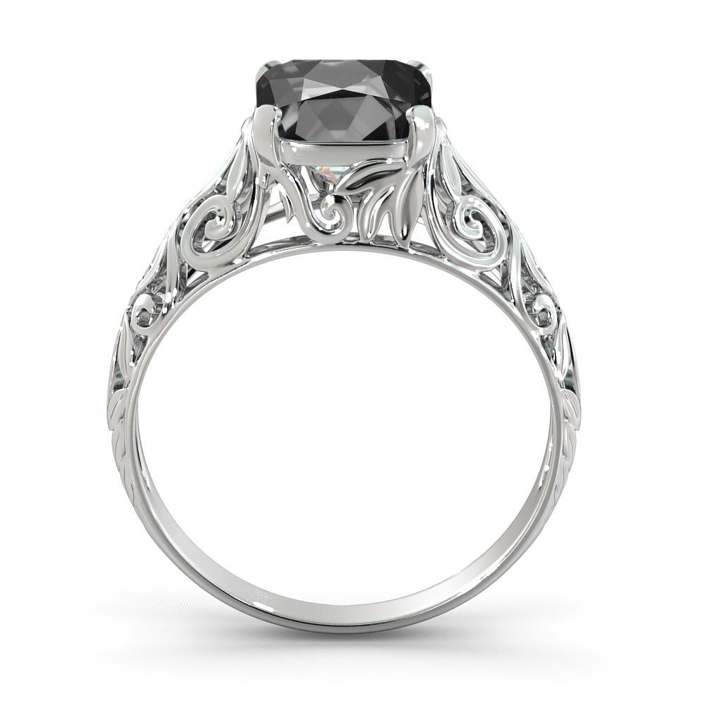 2 ct black diamond engagement ring