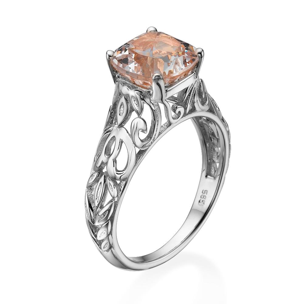 Beautiful solitaire filigree vintage setting engagement ring set with a beautiful morganite stone. Center stone is of 2 carat, natural, cushion shape, peach/pink color morganite.
 
Main Stone Name: Morganite
Main Stone Weight: 2.00 ct.
Main Stone